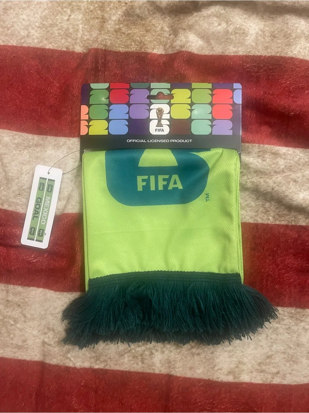 Neon Yellow & Green Fans Scarf - Official Licensed